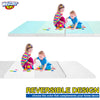 Weizzer Toys - Foldable and Reversible Kids Play Mat - Grey/White and Powder Blue/Turquoise