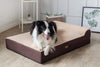 Dog Bed Orthopedic with Viscoelastic Foam and Pillow XL - Brown with Plush