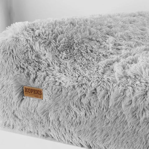 KOPEKS Replacement Cover for Dog Bed with Pillow XL - Fluffy Grey