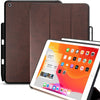 iPad 10.2 Case - Dual with PEN - Leather Brown - (2021, 2020, 2019 / 7th, 8th, 9th Gen)