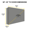 Outdoor Transparent TV Cover - Universal Waterproof Protector for 30 to 32 - Black