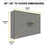 Outdoor Transparent TV Cover - Universal Waterproof Protector for 36 to 38- Black