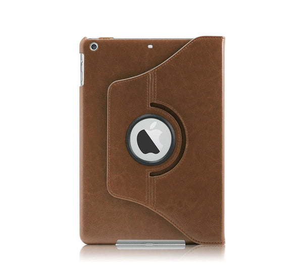 iPad Air PU Leather 360 Degree Rotating Stand Case - Brown