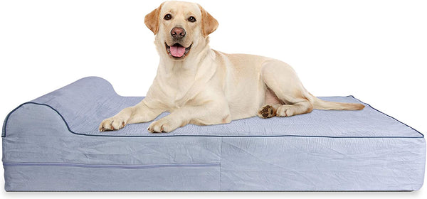 Dog Bed Orthopedic Memory Foam With PIllow - Grey - Extra Large - 127 x 86 x 18 cm