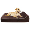 Dog Bed Orthopedic Memory Foam With PIllow - Brown - Extra Large - 127 x 86 x 18 cm