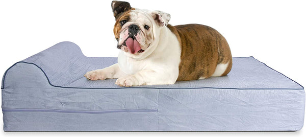 Dog Bed Orthopedic Memory Foam With PIllow - Grey - Large - 91 x 71 x 15 cm