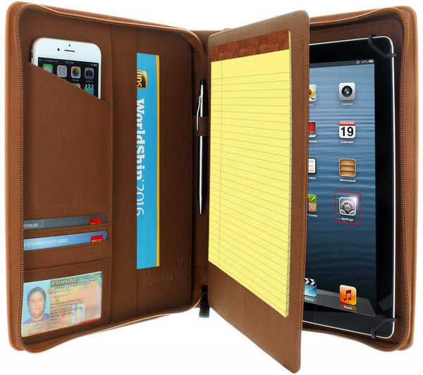 Universal Tablet Pad folio Zippered Case for 8.5'' up to 11'' tablets - Brown - VC-universal-Brown