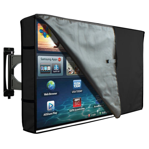 Outdoor Transparent TV Cover - Universal Waterproof Protector for 46 to 48 - Black